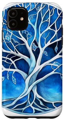 Mystisches blaues Lebensbaum-Kreis-Design Hülle für iPhone 11 Mystisches blaues Lebensbaum-Kreis-Design Hülle für iPhone 11 von Tree Roots Collective