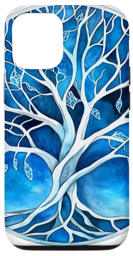 Mystisches blaues Lebensbaum-Kreis-Design Hülle für iPhone 12/12 Pro Mystisches blaues Lebensbaum-Kreis-Design Hülle für iPhone 12/12 Pro von Tree Roots Collective