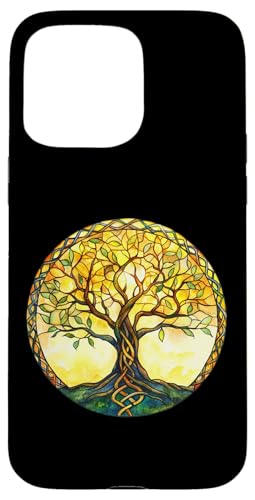 Strahlender keltischer Lebensbaum in Warmgrün Hülle für iPhone 15 Pro Max Strahlender keltischer Lebensbaum in Warmgrün Hülle für iPhone 15 Pro Max von Tree Roots Collective