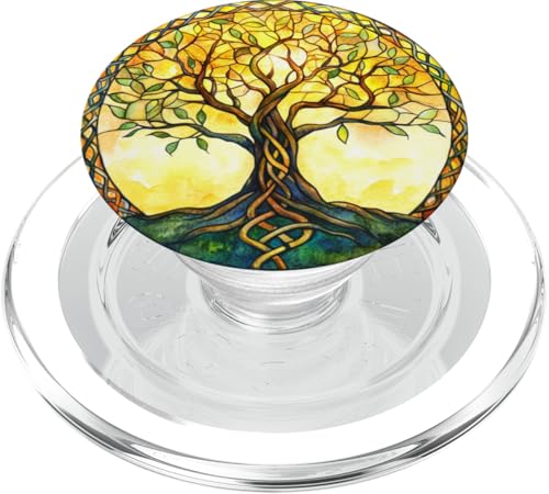 Strahlender keltischer Lebensbaum in Warmgrün PopSockets PopGrip für MagSafe Strahlender keltischer Lebensbaum in Warmgrün PopSockets PopGrip für MagSafe von Tree Roots Collective