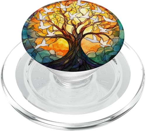 Taube, Vögel, Lebensbaum Symbol mit Knotenmuster PopSockets PopGrip für MagSafe Taube, Vögel, Lebensbaum Symbol mit Knotenmuster PopSockets PopGrip für MagSafe von Tree Roots Collective