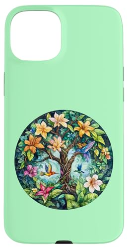 Tropischer Lebensbaum mit Kolibris und Blumen Hülle für iPhone 15 Plus Tropischer Lebensbaum mit Kolibris und Blumen Hülle für iPhone 15 Plus von Tree Roots Collective
