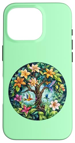 Tropischer Lebensbaum mit Kolibris und Blumen Hülle für iPhone 16 Pro Tropischer Lebensbaum mit Kolibris und Blumen Hülle für iPhone 16 Pro von Tree Roots Collective