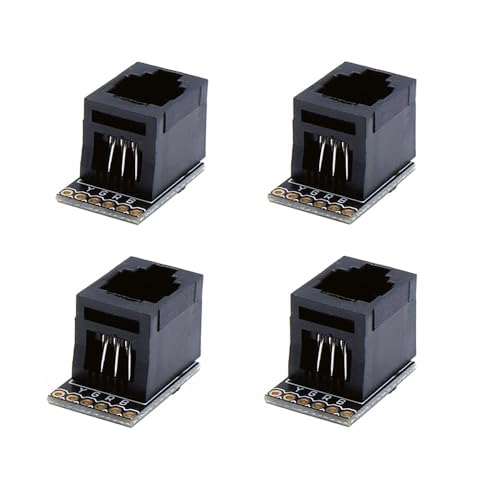 Treedix 4 Stück Festnetz Kabelanschlussplatinen, RJ11 6-poliges Breakout-Board mit PCB-Montagebuchse, RJ11-Verlängerungsmodul 6P6C Schwarz Treedix 4 Stück Festnetz Kabelanschlussplatinen, RJ11 6-poliges Breakout-Board mit PCB-Montagebuchse, RJ11-Verlängerungsmodul 6P6C Schwarz von Treedix