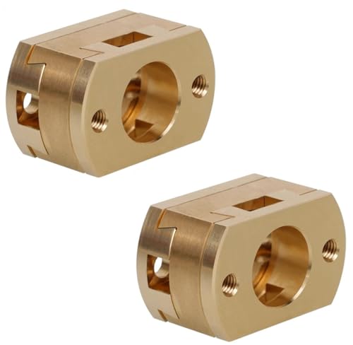 Treer 2-Pack Messing Z-Axis Kupplung Oldham Kupplungen für Creality Ender 3 Pro V2 S1 CR-10 CR-10S Pro S4 S5 VZBOT BLV 3D Drucker T8 Gewindeschraube von Treer