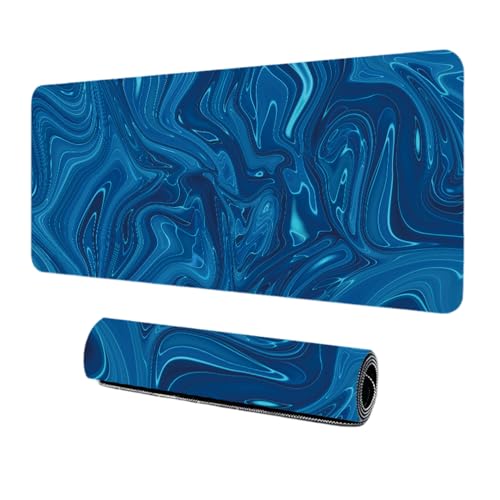 Treer Bunter Stil Mousepad, Mauspad L/XL/XXL mit Vernähte Kanten, Gaming Mauspad, rutschfeste Gummibasis Mousepad Gaming, Mauspad Groß für Büro und Zuhause (900x400mm,Blau) von Treer