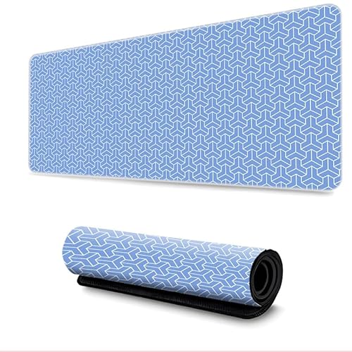 Treer Einfarbig Gaming Mauspad, Mousepad mit Vernähte Kanten, Mauspad L/XL/XXL, rutschfeste Gummibasis Mousepad Gaming, Familie und Büro Mauspad Groß (700x300mm,hellblau) von Treer