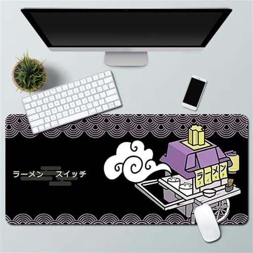 Treer Gaming Mauspad XXL/XL, Groß Schreibtischunterlage Großes Mousepad Gaming PC Schreibtisch Matte Desk Mat Vernähte Kanten für Büro, Tastatur, Laptop (300 * 600 * 3mm,Sushi 7) von Treer