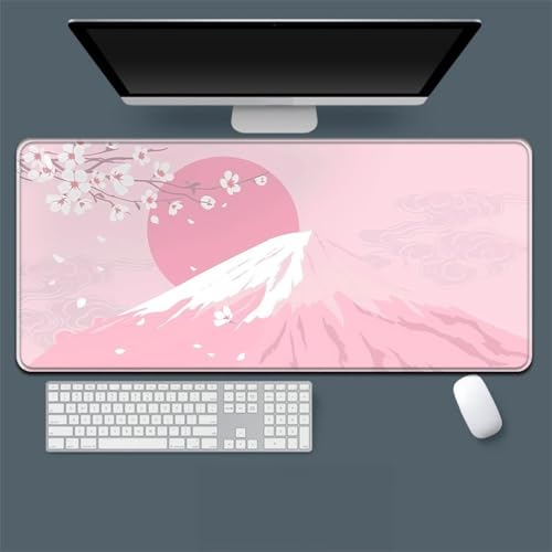 Treer Japanische Verschleißfest Mousepad, Mauspad L/XL/XXL mit Vernähte Kanten, Gaming Mauspad, rutschfeste Gummibasis Mousepad Gaming, Mauspad Groß für Büro und Zuhause (Japan,900x400mm) von Treer