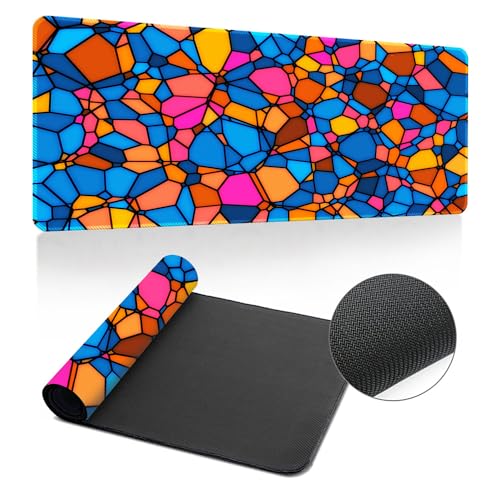 Treer Klappbar Verschleißfest Mousepad, Mauspad L/XL/XXL mit Vernähte Kanten, Gaming Mauspad, rutschfeste Gummibasis Mousepad Gaming, Mauspad Groß für Büro und Zuhause (Orange,800x300mm) von Treer