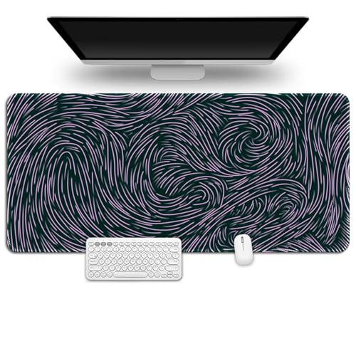 Treer Mousepad, Gaming Mauspad mit Vernähte Kanten, Mauspad L/XL/XXL, rutschfeste Gummibasis Mousepad Gaming, Linienmuster Mauspad Groß (Wirbel,1000x500mm) von Treer