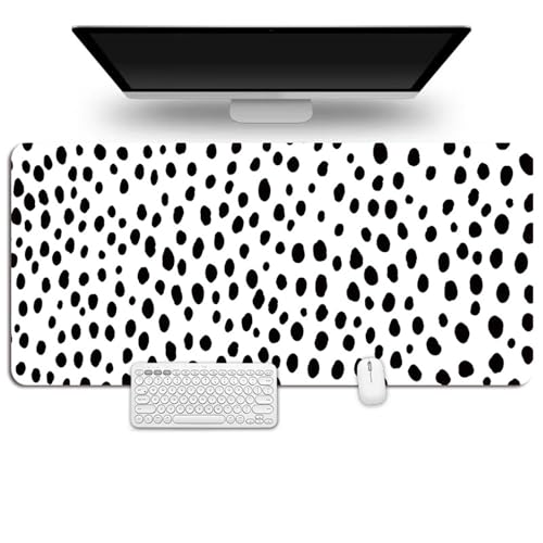 Treer Pastoraler Stil Druck Mousepad, Mauspad L/XL/XXL mit Vernähte Kanten, Gaming Mauspad, rutschfeste Gummibasis Mousepad Gaming, Mauspad Groß für Büro und Zuhause (Schwarz Weiß,1000x500mm) von Treer