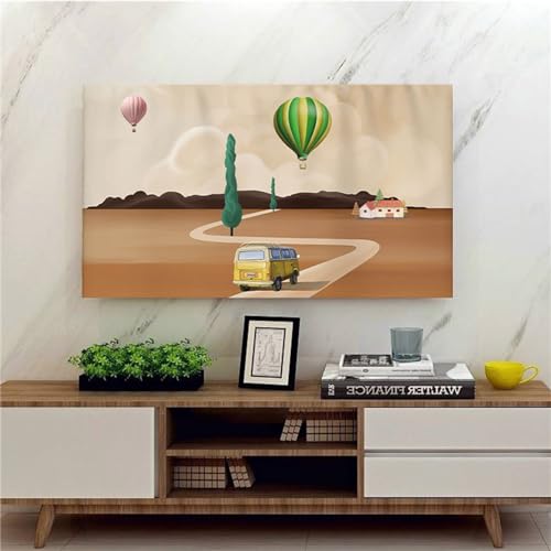 Treer TV Abdeckung Staubschutzhülle, Hülle Bezug für Fernsehen Schutzhülle Universal Fernseher Hülle Elastisch Staubschutz für 22-75 Zoll TV/PC-Bildschirme (22 Zoll,Heißluftballon) von Treer