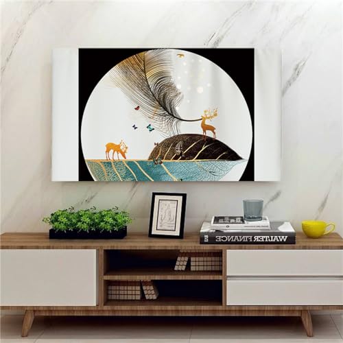 Treer TV Abdeckung Staubschutzhülle, Hülle Bezug für Fernsehen Schutzhülle Universal Fernseher Hülle Elastisch Staubschutz für 22-75 Zoll TV/PC-Bildschirme (Feder,37 Zoll) von Treer