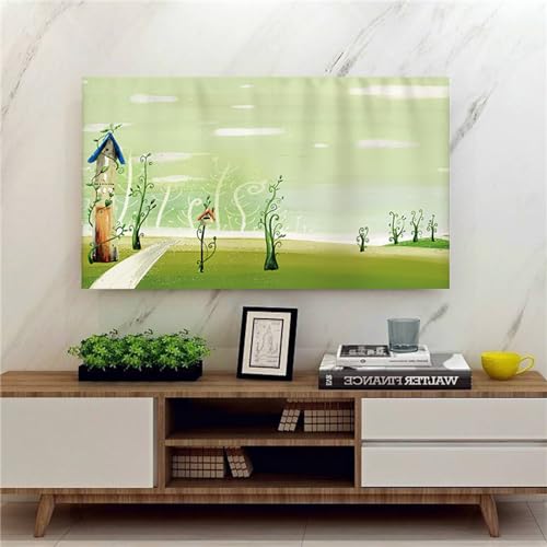 Treer TV Abdeckung Staubschutzhülle, Hülle Bezug für Fernsehen Schutzhülle Universal Fernseher Hülle Elastisch Staubschutz für 22-75 Zoll TV/PC-Bildschirme (Vogelnest,22 Zoll) von Treer