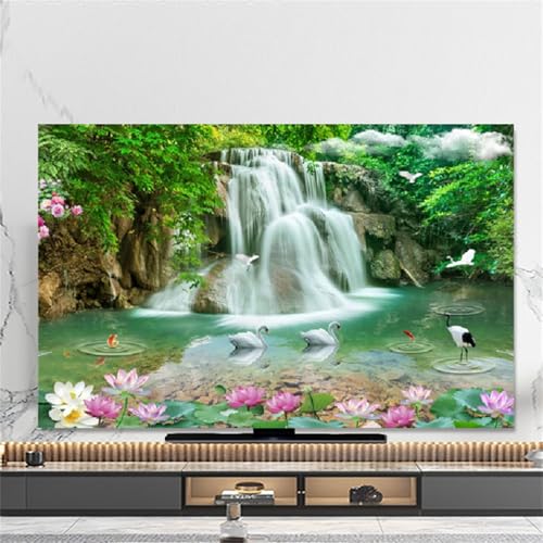 Treer TV Abdeckung Staubschutzhülle, Hülle Bezug für Fernsehen Schutzhülle Universal Fernseher Hülle Elastisch Staubschutz für 32-80 Zoll TV/PC-Bildschirme (32 Zoll,Herbst-Szenerie 10) von Treer