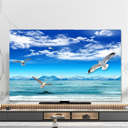 Treer TV Abdeckung Staubschutzhülle, Hülle Bezug für Fernsehen Schutzhülle Universal Fernseher Hülle Elastisch Staubschutz für 32-80 Zoll TV/PC-Bildschirme (32 Zoll,Herbst-Szenerie 3) von Treer