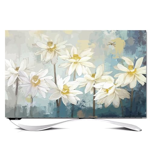 Treer TV Abdeckung Staubschutzhülle, Hülle Bezug für Fernsehen Schutzhülle Universal Fernseher Hülle Elastisch Staubschutz für 32-80 Zoll TV/PC-Bildschirme (40-43 Zoll,Werk 9) von Treer