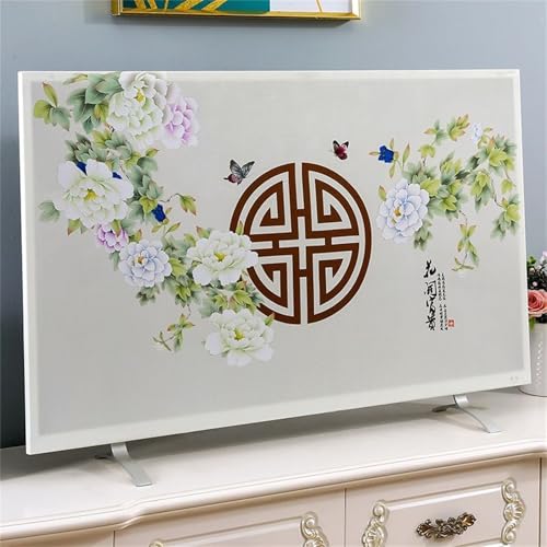 Treer TV Abdeckung Staubschutzhülle, Hülle Bezug für Fernsehen Schutzhülle Universal Fernseher Hülle Elastisch Staubschutz für 32-85 Zoll TV/PC-Bildschirme (50 Zoll,Schmetterling) von Treer