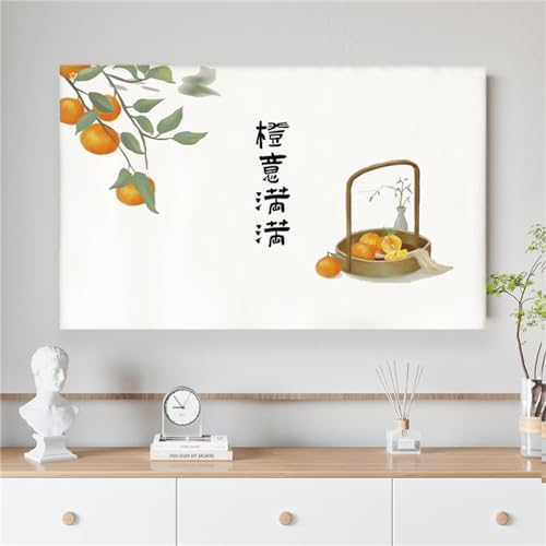 Treer TV Abdeckung Staubschutzhülle, Hülle Bezug für Fernsehen Schutzhülle Universal Fernseher Hülle Elastisch Staubschutz für 32-85 Zoll TV/PC-Bildschirme (Aromatische Orange,32-39 Zoll) von Treer