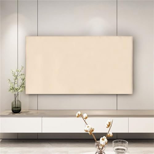 Treer TV Abdeckung Staubschutzhülle, Hülle Bezug für Fernsehen Schutzhülle Universal Fernseher Hülle Elastisch Staubschutz für 32-85 Zoll TV Bildschirme (46-50 Zoll,Beige) von Treer