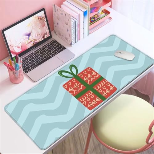 Treer Weihnachten Faltbar Mousepad, Mauspad L/XL/XXL mit Vernähte Kanten, Gaming Mauspad, rutschfeste Gummibasis Mousepad Gaming, Mauspad Groß für Büro und Zuhause (1000x500mm,Geschenk) von Treer