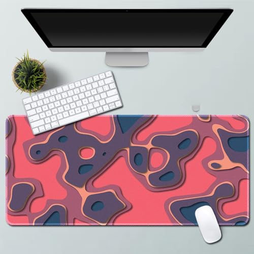 Treer XXL/XL/L Gaming Mauspad, Mehrfarbig Mousepad, Mauspad rutschfeste Gummibasis, Mousepad Gaming mit Vernähte Kanten, Mauspad Groß Geeignet für das Homeoffice (700 * 300 * 3mm,Pink Lila) von Treer