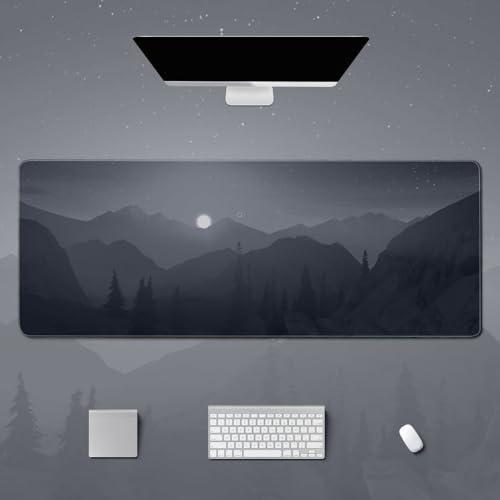 Treer XXL/XL/L Gaming Mauspad, Mousepad Mode Stil, Mauspad rutschfeste Gummibasis, Mousepad Gaming mit Vernähte Kanten, Mauspad Groß Geeignet für das Home Office (800x300mm,grau) von Treer