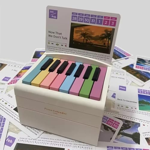 Klavierkalender 2025, Mini Klavierkalender, Spielbarer Klavier-Tischkalender mit 52 Wochen Notenblättern, 3D Memo Pad Kreativer Zeitmesser Kalender Weihnachten Geburtstagsgeschenk Klavierkalender 2025, Mini Klavierkalender, Spielbarer Klavier-Tischkalender mit 52 Wochen Notenblättern, 3D Memo Pad Kreativer Zeitmesser Kalender Weihnachten Geburtstagsgeschenk von Treesunshine