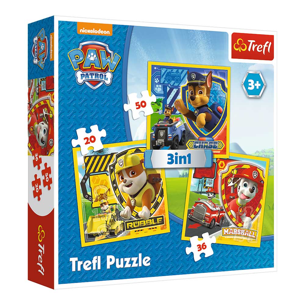 3 in 1 Puzzle - Paw Patrol von Trefl