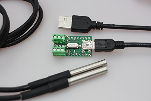Tremex Temperatur Sensor Interface für DS18B20 + 2 x Temperatursensor DS18B20 wasserdicht mit 1m Kabel, Edelstahlhülse und USB-Kabel Tremex Temperatur Sensor Interface für DS18B20 + 2 x Temperatursensor DS18B20 wasserdicht mit 1m Kabel, Edelstahlhülse und USB-Kabel von Tremex