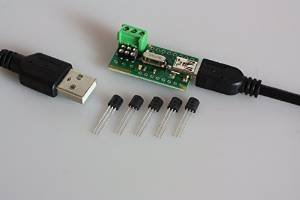 USB Temperatur Sensor Tester Interface für DS18B20 inkl. 5 x Temperatursensor DS18B20 USB Kabel und Software von Tremex
