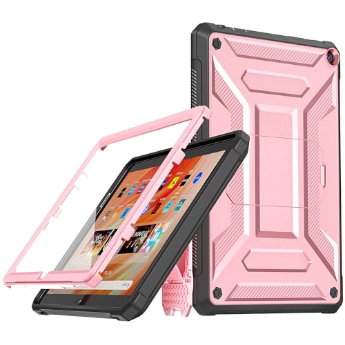 10.1 Hülle mit Kickstand für das Neue 10 Tablet - Inkompatibler iPad, TrendGate Full Body Rugged Hands-Free Viewing Stand Back Cover - Rosa von TrendGate