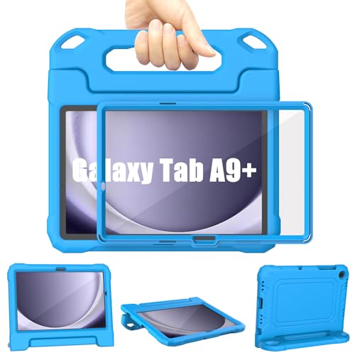 Samsung Galaxy Tab A9+ Plus Hülle Kinder 11 Zoll 2023, TrendGate Leichtes Stoßfeste A9 Plus Hülle Integrierter Displayschutz mit Griffständer für Galaxy Tab A9+ 11'' (SM-X210/X216/X218) - Blau von TrendGate