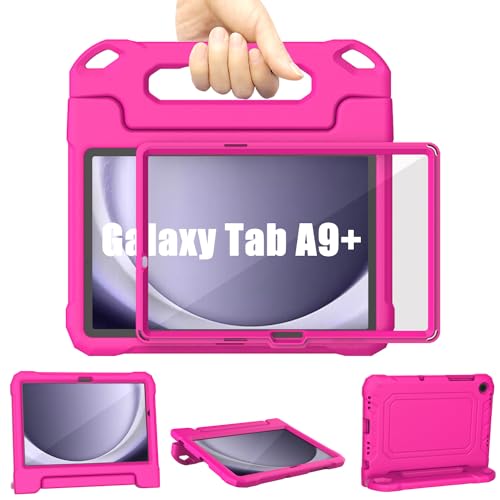 Samsung Galaxy Tab A9+ Plus Hülle Kinder 11 Zoll 2023, TrendGate Leichtes Stoßfeste A9 Plus Hülle Integrierter Displayschutz mit Griffständer für Galaxy Tab A9+ 11'' (SM-X210/X216/X218) - Rosa von TrendGate