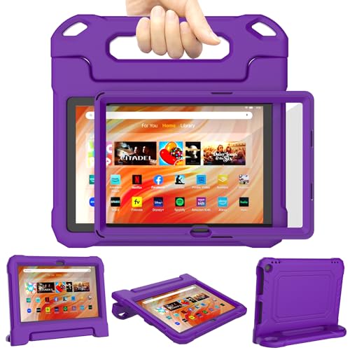 TrendGate 10 & 10 Plus & 10 Kids Pro Hülle für Kinder, Inkompatibler iPad Samsung, Leichte stoßfeste 10.1 Zoll Hülle Integrierter Displayschutz mit Griffständer für Tablet 10 – Violett von TrendGate