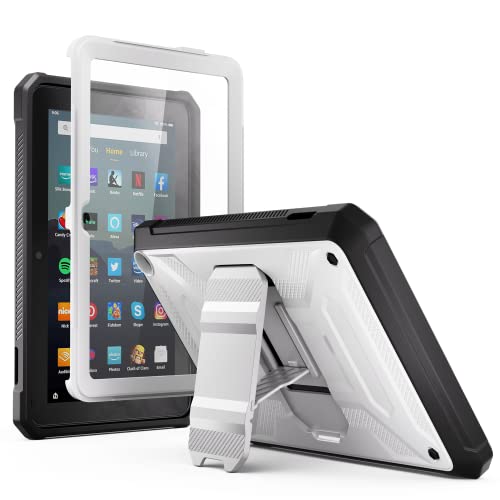 TrendGate Kinder-Tablet-Schutzhülle, leicht, stoßfest, Armor Serie, integrierter Displayschutz mit Ständer, Grau von TrendGate