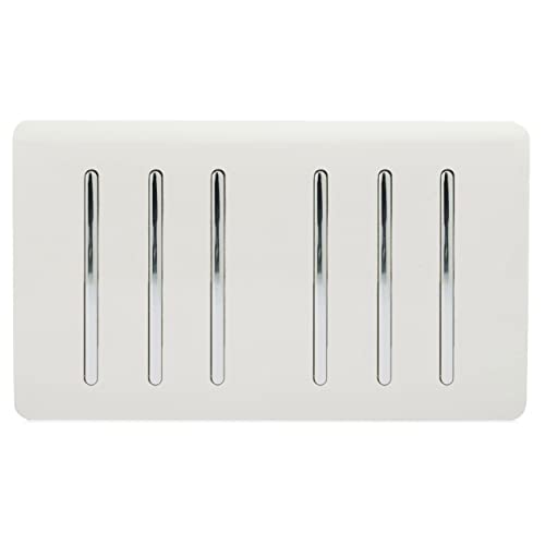 Trendi Artistic Modern Glossy 6-Gang 2-Wege-Wippschalter, doppelte Platte, taktiler Lichtschalter, Weiß Trendi Artistic Modern Glossy 6-Gang 2-Wege-Wippschalter, doppelte Platte, taktiler Lichtschalter, Weiß von Trendi Switch