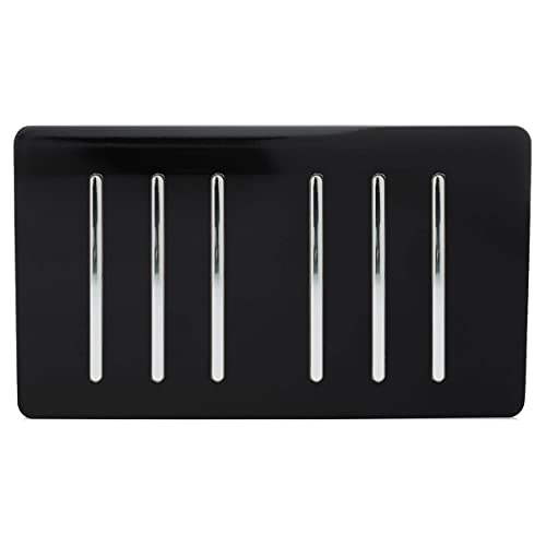 Trendi Artistic Modern glänzend 6 Gang 2 Way Rocker doppelt Teller Taktile Lichtschalter in schwarz von Trendi Switch
