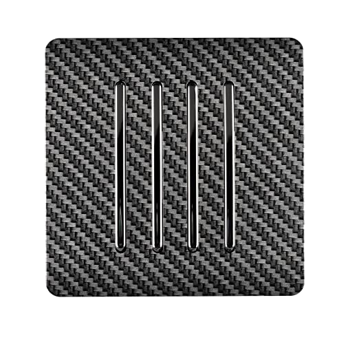 Trendi Switch 4-Gang 1 oder 2-Wege-Wippschalter, moderner Designer-Lichtschalter, Karbonfaser von Trendi Switch