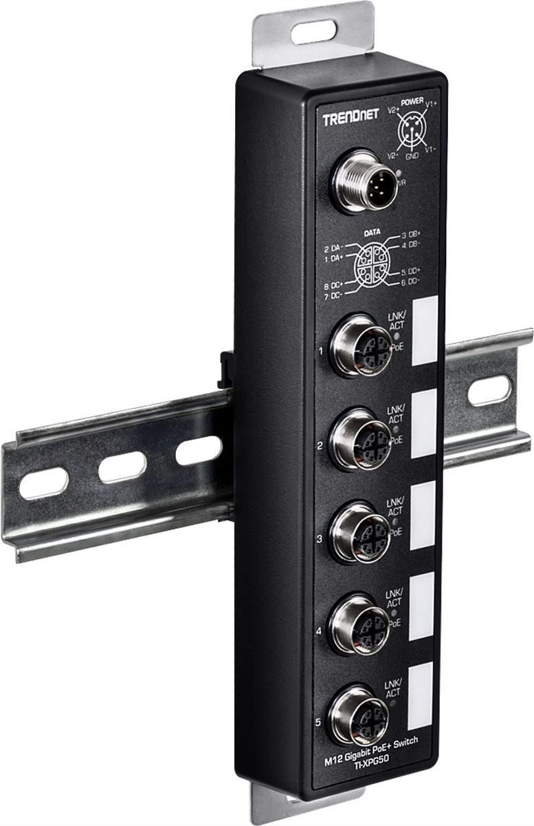 TRENDnet 5-PORT INDUSTRIAL EN50155 M12 - GIGABIT POE+ RAILWAY SWITCH (TI-XPG50) von Trendnet