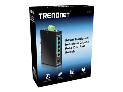 TRENDnet Industrie Switch 5 Port Gbit Unman. L2 PoE+ Metall TRENDnet Industrie Switch 5 Port Gbit Unman. L2 PoE+ Metall von Trendnet