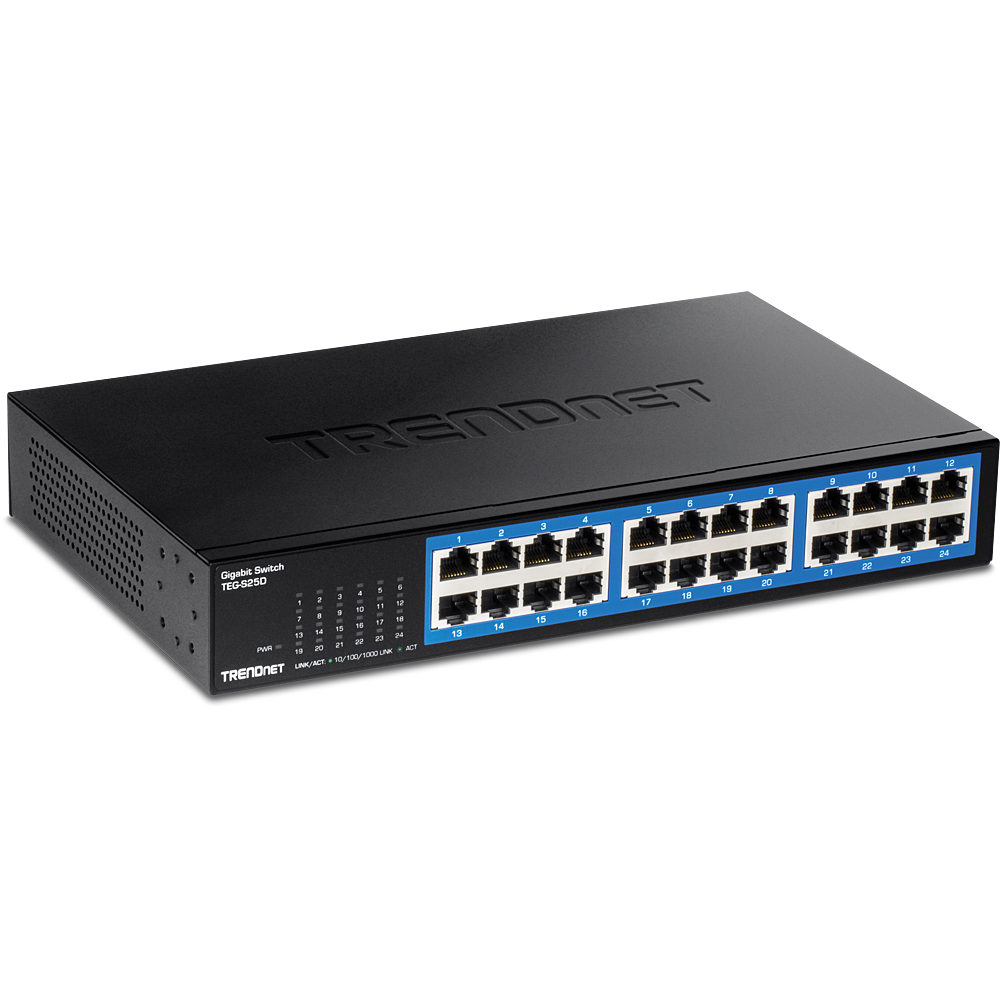 TRENDnet TEG S25D - Switch - 24 x 10/100/1000 - Desktop, an Rack montierbar - TAA-konform (TEG-S25D) von Trendnet