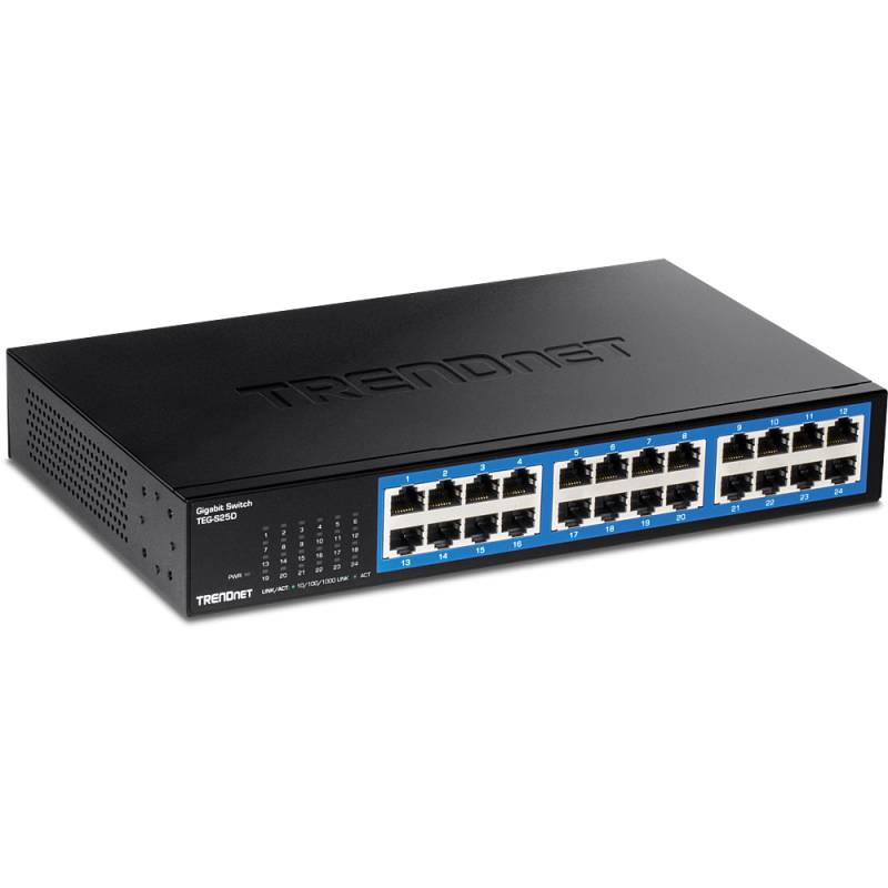 TRENDnet TEG S25D - Switch - 24 x 10/100/1000 - Desktop, an Rack montierbar - TAA-konform (TEG-S25D) von Trendnet