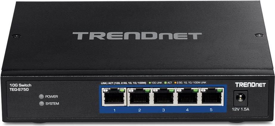 TRENDnet TEG-S750 - Switch - unmanaged - 5 x 10GBase-T - Desktop, wandmontierbar TRENDnet TEG-S750 - Switch - unmanaged - 5 x 10GBase-T - Desktop, wandmontierbar von Trendnet