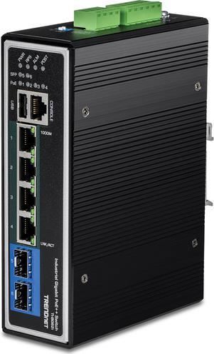 TRENDnet TI-BG62i 6 Port DIN-Rail Switch Industrial Gigabit L2+ Managed PoE++ (TI-BG62i) von Trendnet