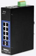 TRENDnet TI-G102i - Switch - nicht verwaltet - 8 x 10/100/1000 + 2 x Gigabit SFP - an DIN-Schiene montierbar - Gleichstrom von Trendnet