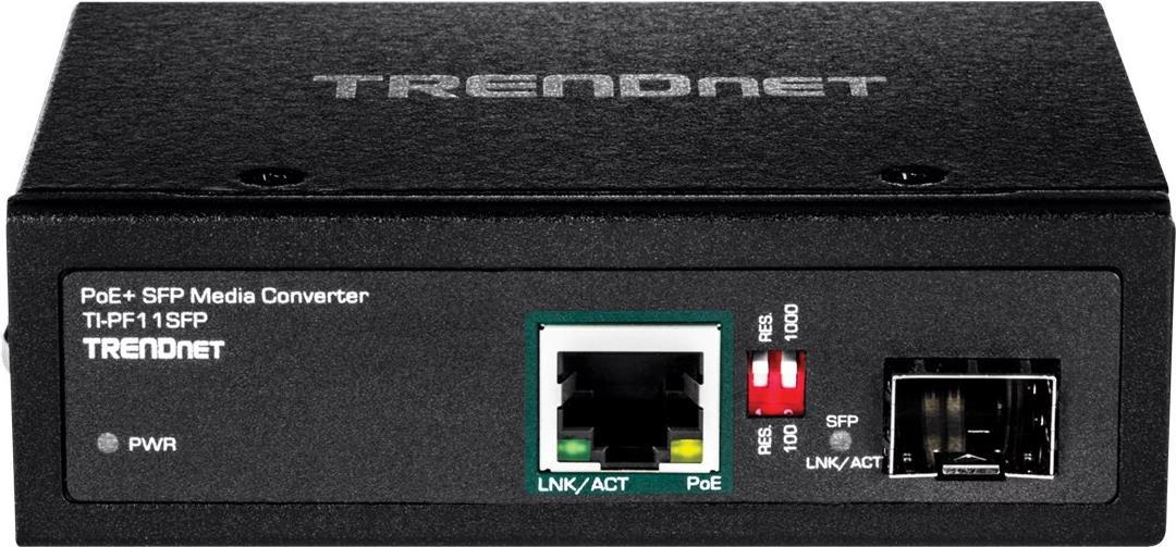 TRENDnet TI-PF11SFP - Medienkonverter - GigE - 10Base-T, 100Base-TX, 1000Base-T - RJ-45 / SFP (mini-GBIC) - bis zu 40 km (TI-PF11SFP) von Trendnet