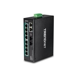 TRENDnet TI-PG102 - Switch - nicht verwaltet - 8 x 10/100/1000 (PoE+) + 2 x Kombi-Gigabit-SFP - an DIN-Schiene montierbar, wandmontierbar - PoE+ (240 W) - Gleichstrom (TI-PG102) von Trendnet