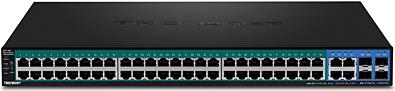 TRENDnet TPE 5240WS - Switch - Smart - 48 x 10/100/1000 (PoE+) + 4 x Kombinations-Gigabit-SFP (PoE+) - Desktop, an Rack montierbar - PoE+ (370 W) - AC 100 - 240 V (TPE-5240WS) von Trendnet
